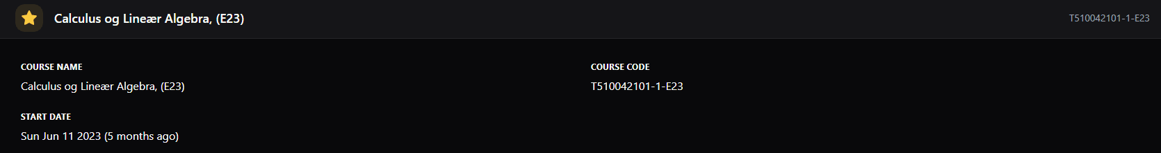 Course header