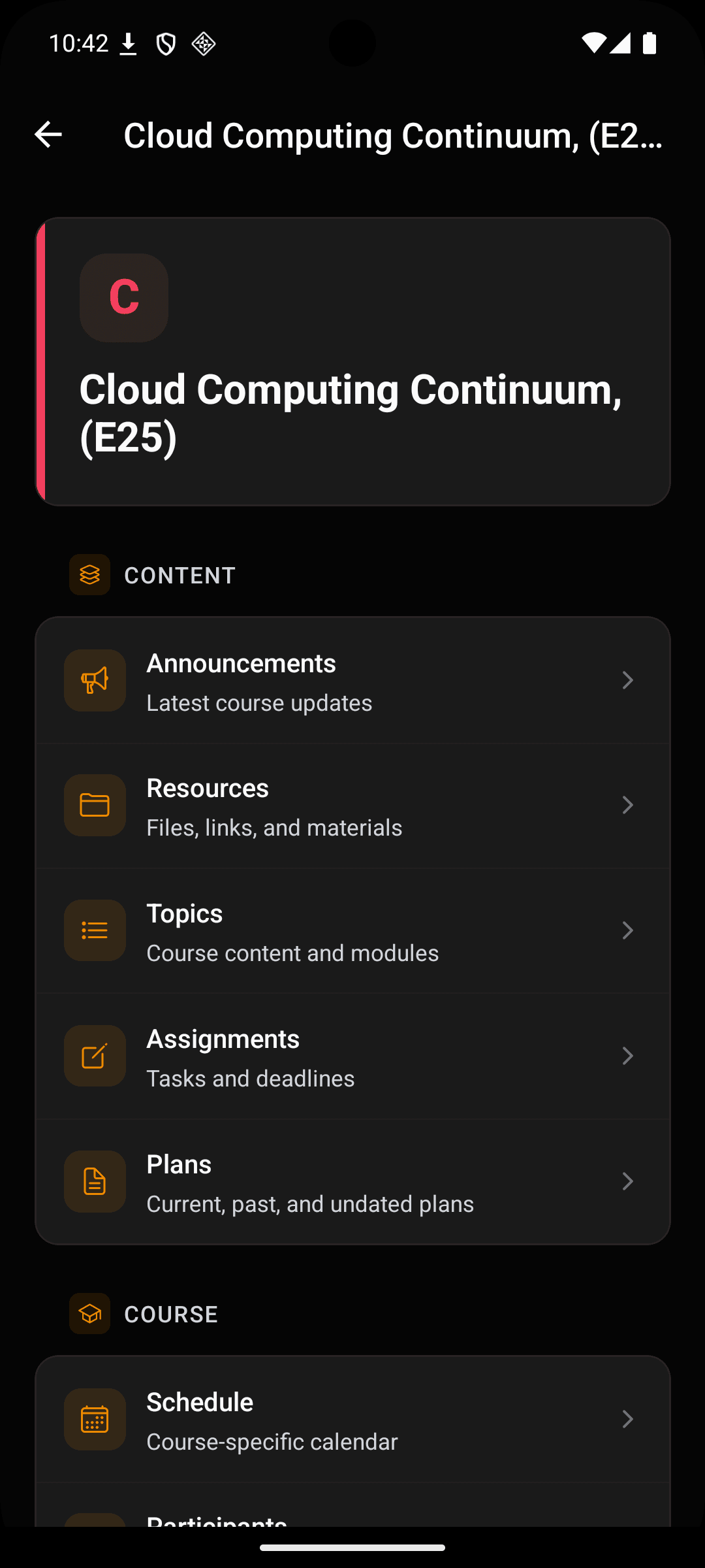 Course content