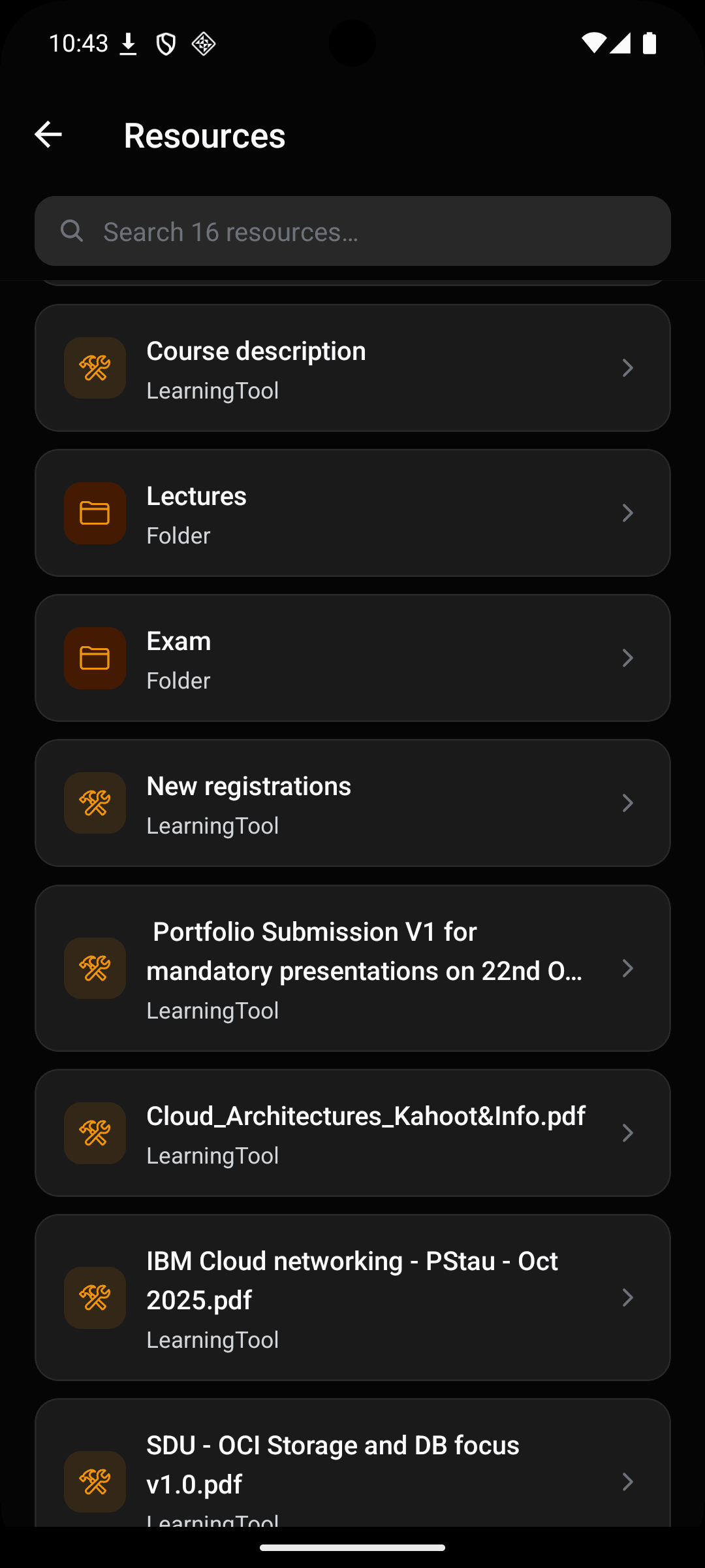Resources list